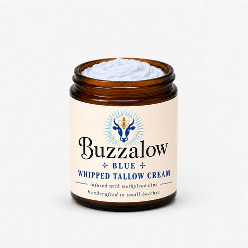 Buzzalow Blue Whipped Tallow Cream - Face & Body Moisturizer (4oz Jar)